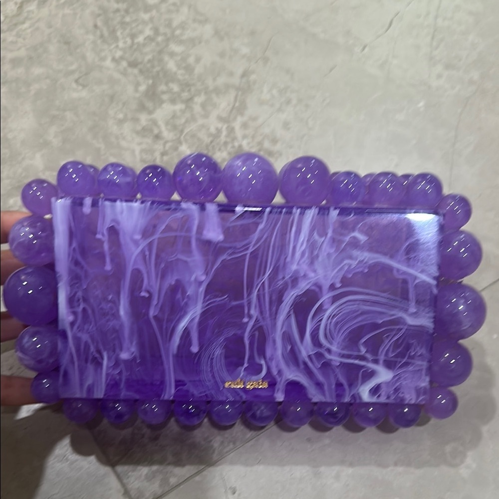Purple Beaded Clutch